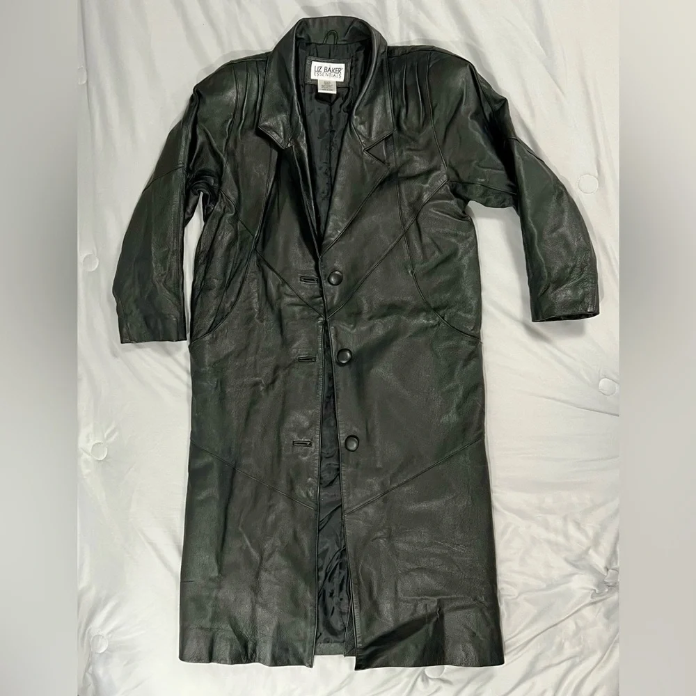 Vintage Leather Trench Coat - Picture 2 of 13